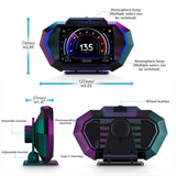 NNEOBA Car Speedometer Head Up Display HUD GPS OBD2 Slope Met Black