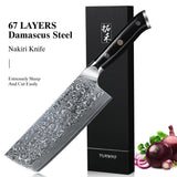 NNEOBA Professional 7-Inch Damascus Steel Meat Cleaver VG10 Core Black