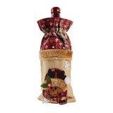 A-02(22x21cm) Creative Christmas Wine Bottle Set Golden Velvet Dress Wine Bottle Covers Sleeve Santa Snowman Xmas New Year Dinner Table Decor