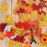 100pcs Artificial Silk Maple Leaves, Mixed Color Autumn Fake Leaves