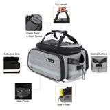 NNEOBA Expandable Rear Rack Bike Bag Trunk Pannier Grey