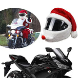 Santa Claus Plush Motorcycle Helmet Cover Red Christmas Decor