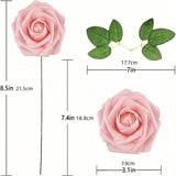 25pcs Light Pink Artificial Roses with Stems