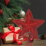 25CM Glitter Christmas Tree Topper Red Star