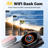 NNEOBA 4K Dual Lens Dash Cam with Night Vision