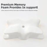 NNEOBA Butterfly-Shaped Orthopedic Memory Foam Pillow Cervical Neck Support Grey