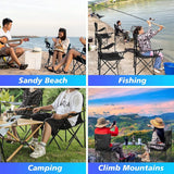 NNEOBA Portable Outdoor Camping Chair with Footrest - Folding Moon Chair