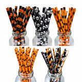 100-Piece Halloween Disposable Paper Straws – Party Decorations