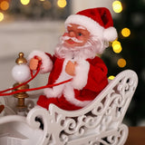Electric Christmas Elf & Reindeer Sleigh Decoration