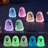 10 Pcs Luminous Ghost Figures – Glow-in-the-Dark Mini Halloween Decorations for Home, Garden & Miniature Landscapes