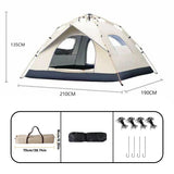 NNEOBA 3–4 Person Outdoor Quick-Opening Camping Tent Fully Automatic Ivory