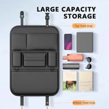 NNEOBA 6-Pocket Car Backseat Organizer Waterproof PU Leather Storage Bag Black