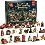 24-Day Mini Christmas Brick Ornament Advent Calendar,Unique Designs, Buildable Bricks, Hanging Loops Included, Holiday Countdown