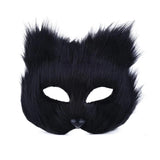 Halloween Fox Shape Half Face Eye Mask Sexy Imitation Cat Hair Animal Mask Christmas Carnival Party Cosplay Costume Props Masque