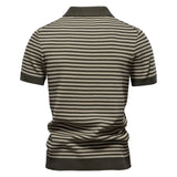 Men's Striped Knit Polo Shirt