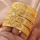 NNEOBA Ethiopian Gold Bangles Women’s Wedding Jewelry Set