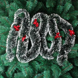 2M Red Christmas Tinsel Garland with LED Lights