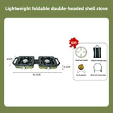 NNEOBA Double Burner Camping Stove High Firepower Gas Green
