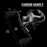 NNEOBA High-Speed Baitcasting Reel Dual Spools Right Hand Black