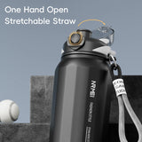 NNEOBA 1000ML One Button Open Thermos Bottle Black