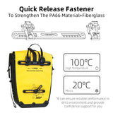 NNEOBA 20L Rear Rack Bike Bag Waterproof Polyester Trunk Pannier Yellow