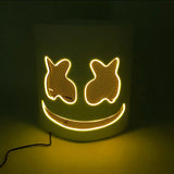 Led Light Up Mask and Gloves DJ Marshmello Head Helmet Light Up Cosplay Head Cover for Men Women Music Festival Purim props