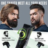 NNEOBA Cordless Beard Trimmer & Electric Shaver 20 Trim Settings Green