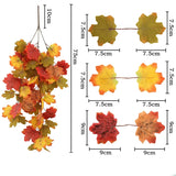 2-Piece 75CM Artificial Maple Leaf Garland