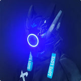 Cyberpunk Mask Led Hair Festival Halloween Christmas Cosplay Helmet Party Gift For Adults