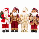 4Pcs Christmas Santa Claus Plush Doll Set Battery-Powered