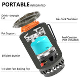 NNEOBA 1400ml Heat Exchanger Camping Stove Black