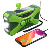 NNEOBA Solar Hand Crank Emergency Radio Green