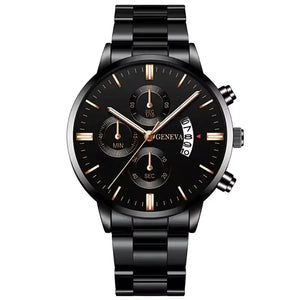 NNEOBA Men's Stainless Steel Quartz Calendar Watch