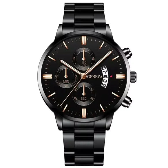 NNEOBA Men's Stainless Steel Quartz Calendar Watch