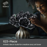 NNEOBA Black Rose Building Block Set Gothic Bouquet (12 PCS)