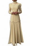 Women's Draped Bubble Sleeve Dress