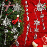 10Pcs Glitter Snowflake Christmas Ornaments Sparkling Hanging