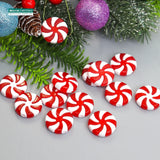 Acrylic Christmas Candy Ornaments 50pcs Peppermint Sweet