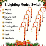 8PCS Solar Candy Cane Garden Lights