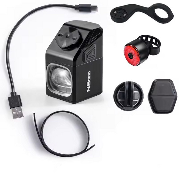NNEOBA 1000 Lumen USB Rechargeable Front Bike Light 5000mAh Set 2 Black