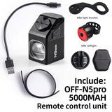 NNEOBA 1000 Lumen USB Rechargeable Front Bike Light 5000mAh Set 2 Black
