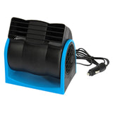 NNEOBA 12V Adjustable Car Air Conditioning Fan Dual Speed Silent Cooling Fan Blue