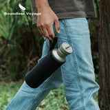 NNEOBA Titanium Water Bottle 750ml Lightweight Reusable Bottle Silver