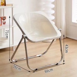 NNEOBA Modern Foldable Acrylic Leisure Chair - White