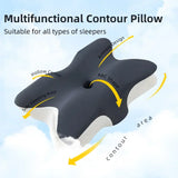 NNEOBA Butterfly-Shaped Orthopedic Memory Foam Pillow Cervical Neck Support Grey