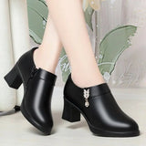 Women's Pointed-Toe Chunky Heel Pumps