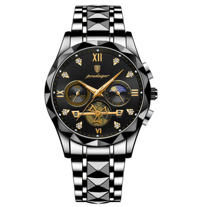NNEOBA Men’s Waterproof Luminous Chronograph Wristwatch - Black