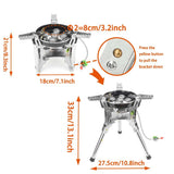 NNEOBA Camping Gas Stove 7400W High-Power Silver