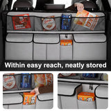 NNEOBA 9-Pocket Car Seat Back Organizer Wear-Resistant Oxford Cloth Gray