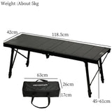 NNEOBA Folding Camping Table Adjustable IGT-Compatible Black